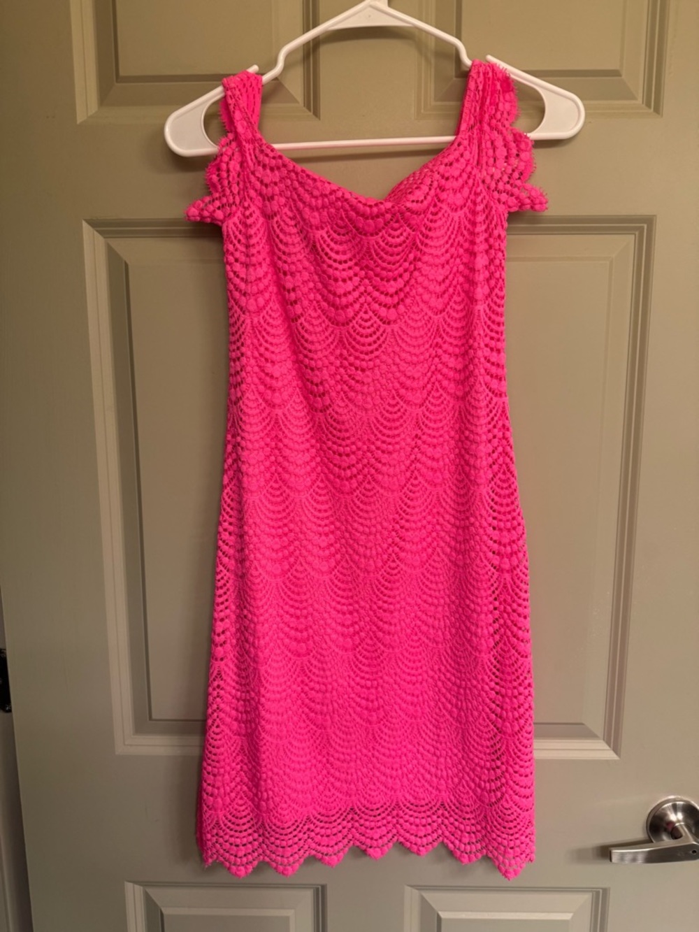 Lilly Pulitzer Hot Pink Crochet Midi Dress
